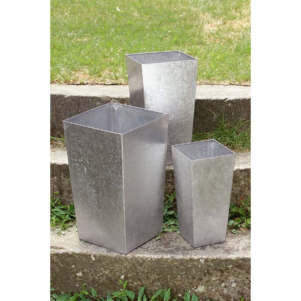 Zink-Vase eckig S/3